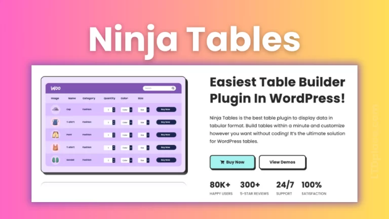 Ninja Tables lifetime deal - LTD place