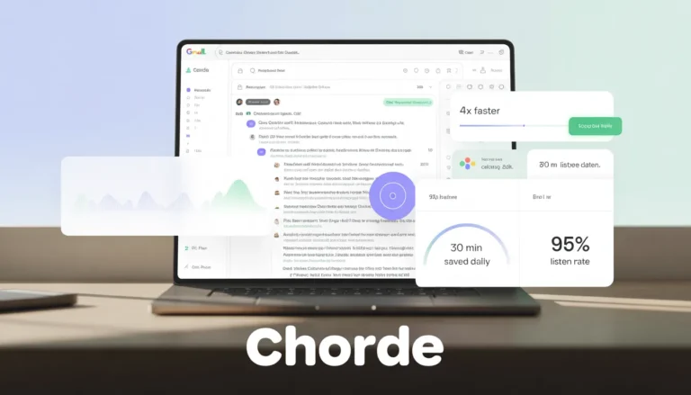Chorde voice email ROI comparison infographic showing 98% listen rate vs 22% email open rate and lifetime deal savings analysis