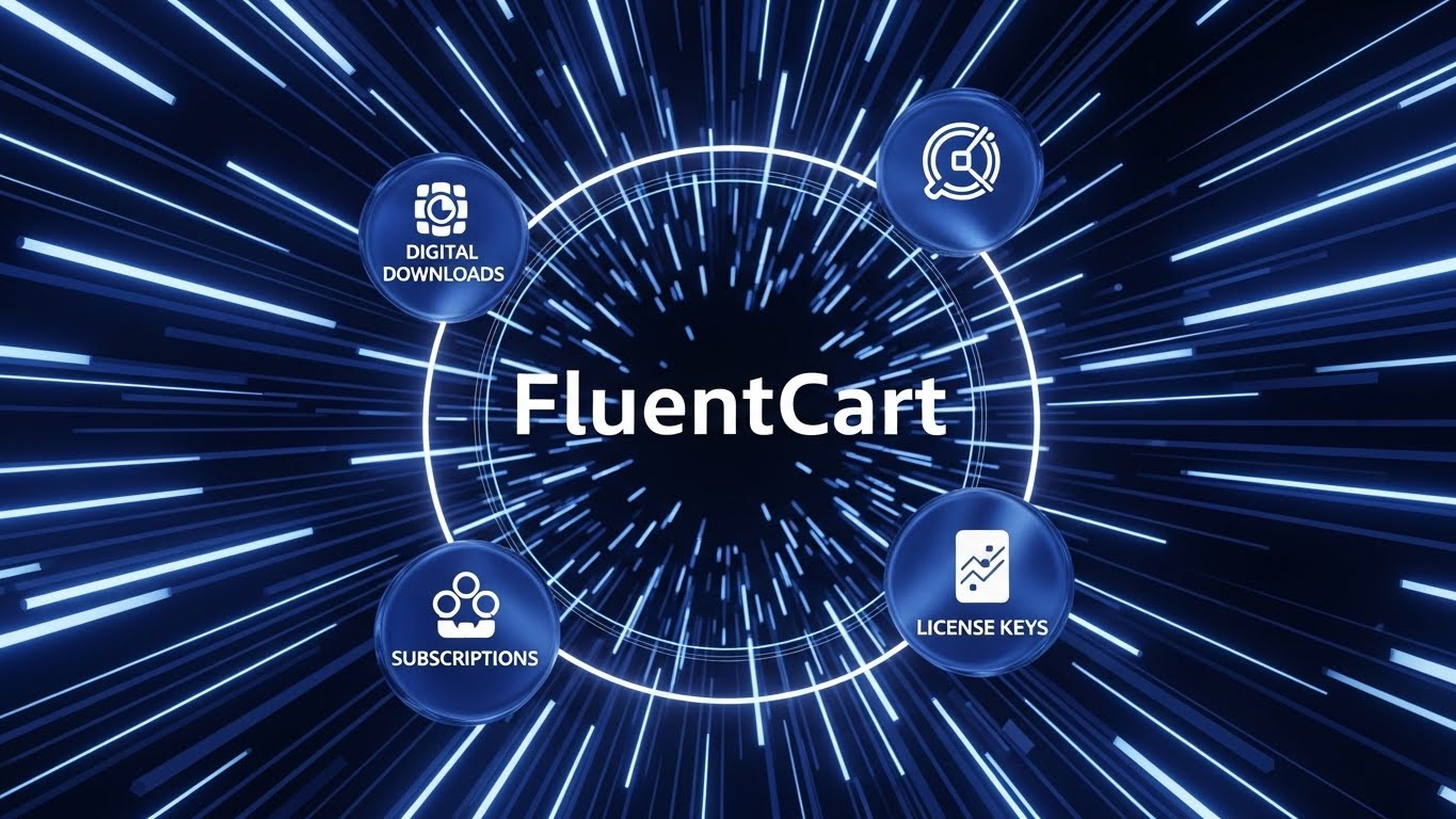 FluentCart lifetime deal review featured image symbolizing a high-performance, fast WordPress eCommerce plugin for digital products and subscriptions.
