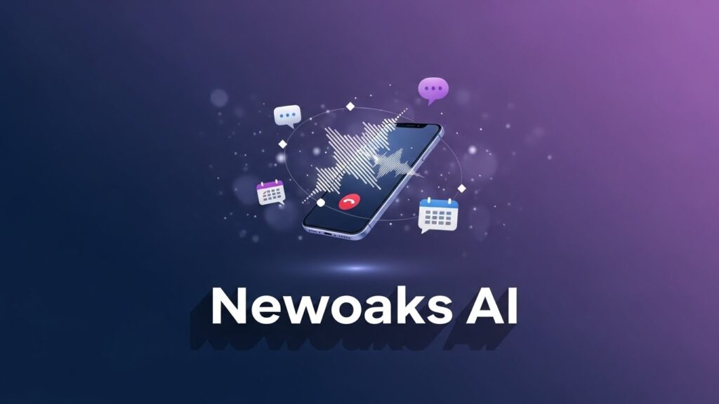 NewOaks AI 1 NewOaks AI dashboard interface showing SMS chatbot, voice calls, and WhatsApp appointment booking automation